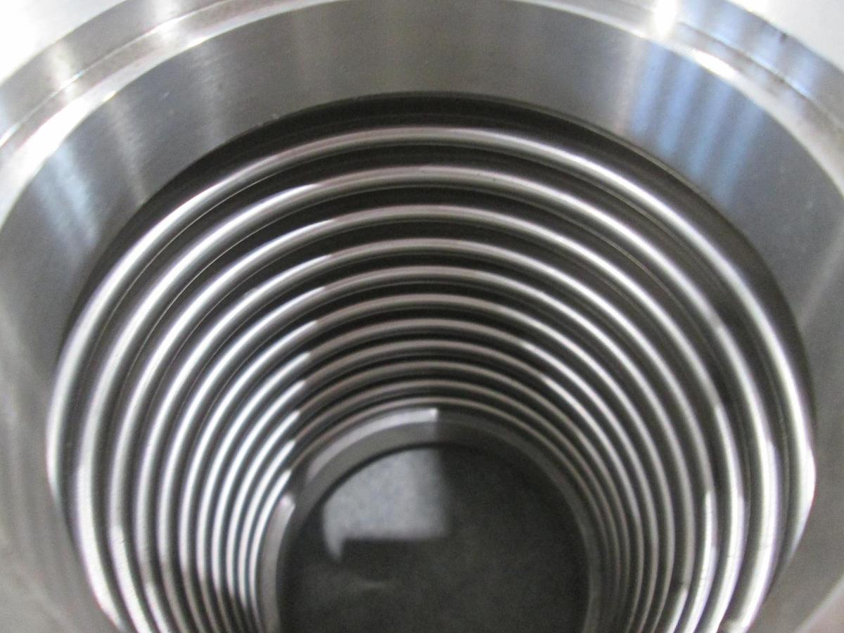 Used Stainless Steel Formed Bellows Vacuum Pipe / Hose, 6"L, 107MM Flange, Used