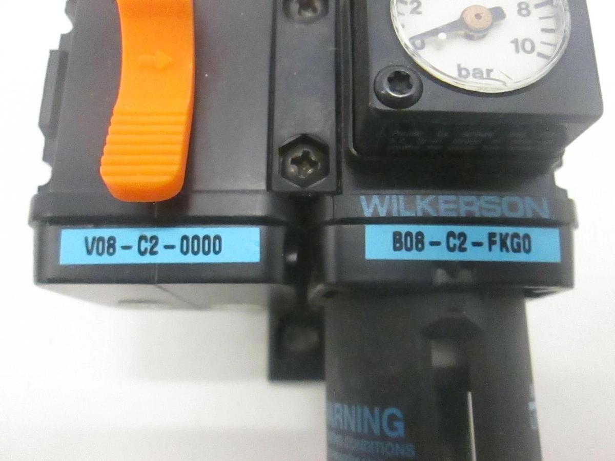 Used Wilkerson, Filter Regulator Assy w/ Gauge, B08-C2-FKG0 and V08-C2-0000, Used