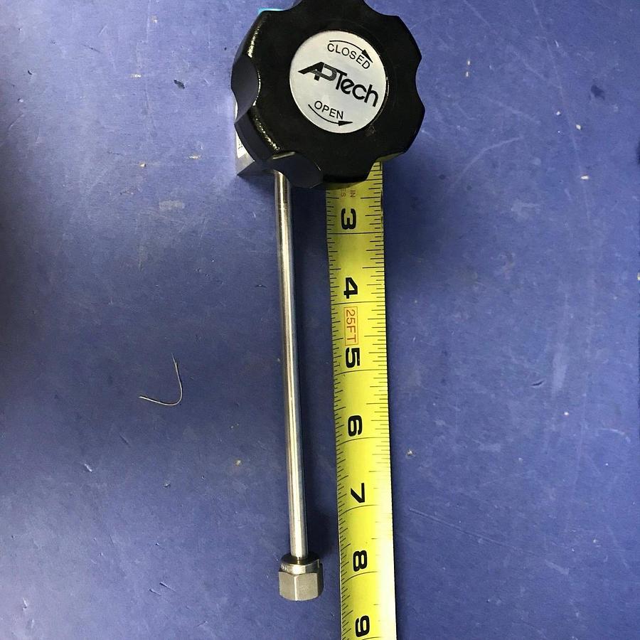 Used APTech AP3600SM Manual Valve, 1/4" MVCR x 1/4" Female Swaglok (extended), Used