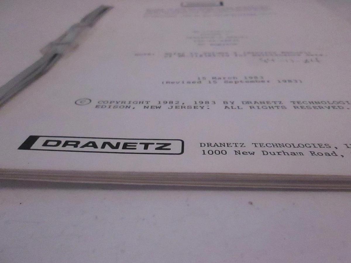 Used Dranetz Volume 1 Operators Manual for TM-110385-1U, Used