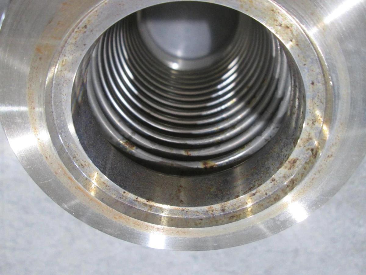 Used Stainless Steel Formed Bellows Vacuum Pipe/Hose, 6"L, 101MM Flange, Used