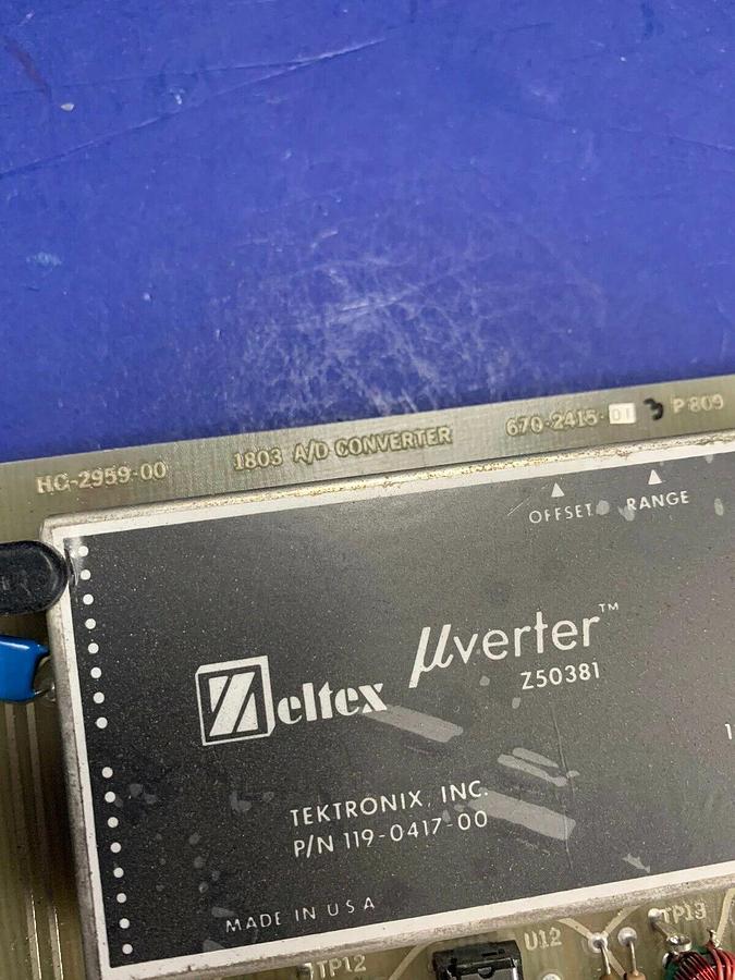 Used Tektronix 670-2415-01 1803 A/D Converter PCB Assy w/ Zeltex Uverter, Used