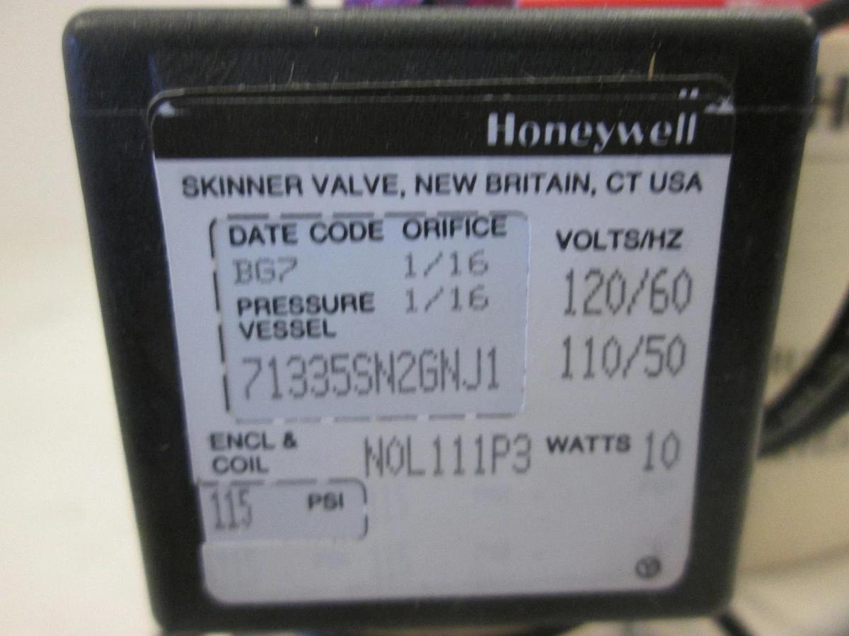Honeywell, 71335SN2GNJ1, Solenoid Valve, 10W, 120/60Hz, 0-115 PSI, New