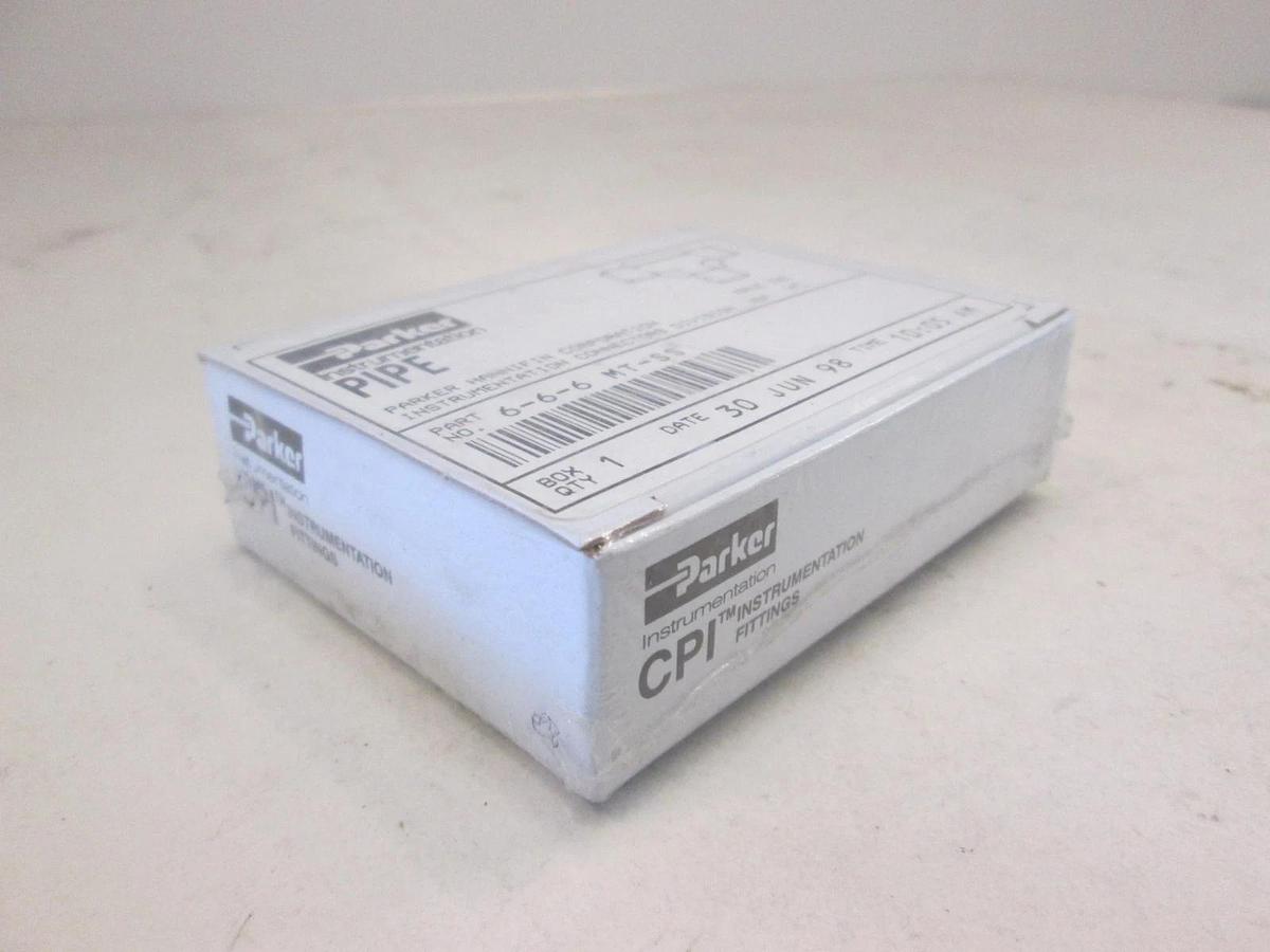 Parker, 6-6-6 MT-SS, Male Tee Fitting, New, Original Packaging