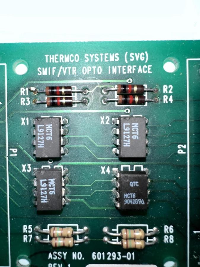 Used SVG VTR 7000 SMIF/VTR OPTO Interface Assy NO. 601293-01 REV 1 20/92, Used