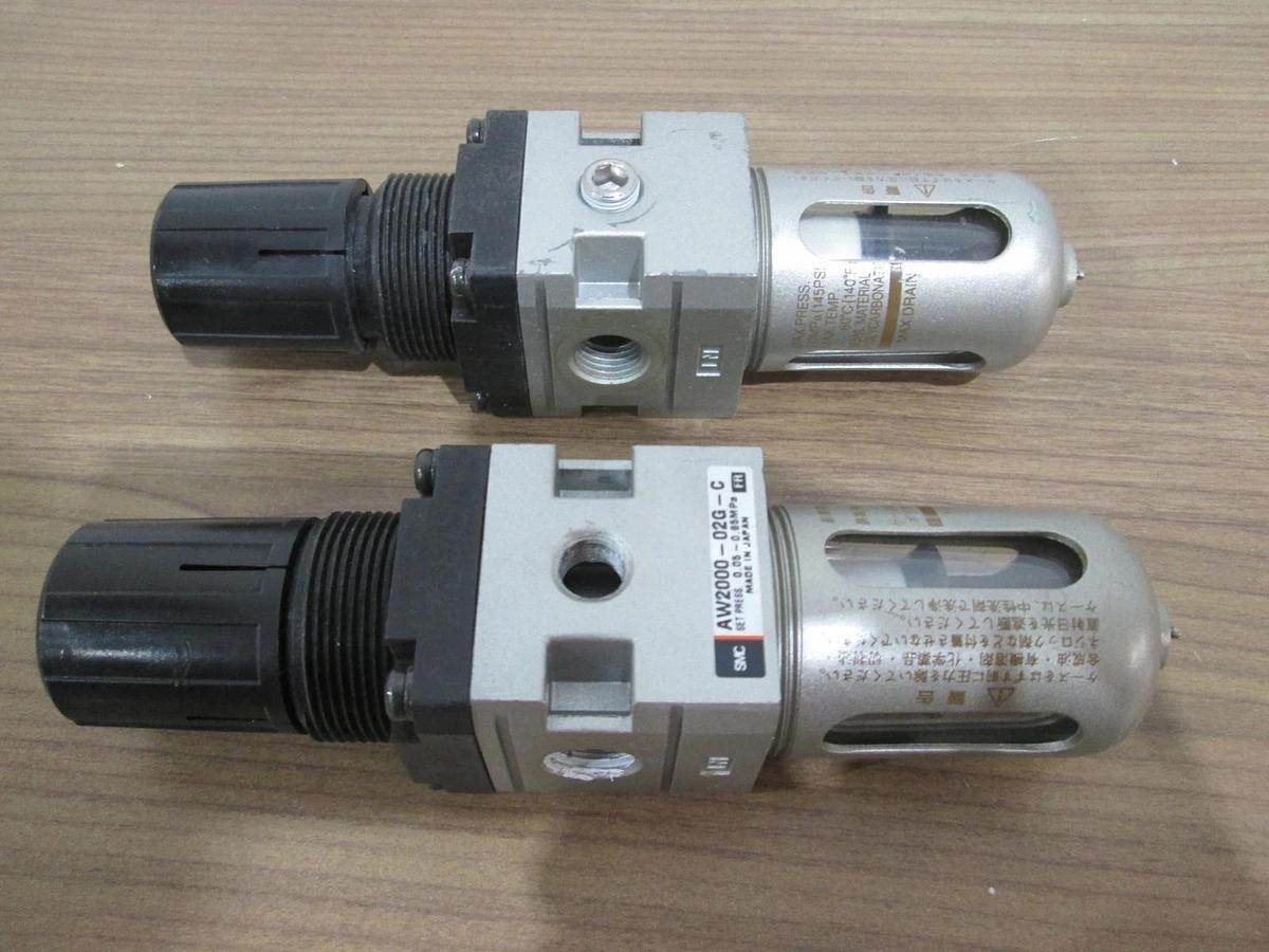 Used SMC, AW2000-02G-C, Pneumatic Mist Separator, Used, Lot of 2