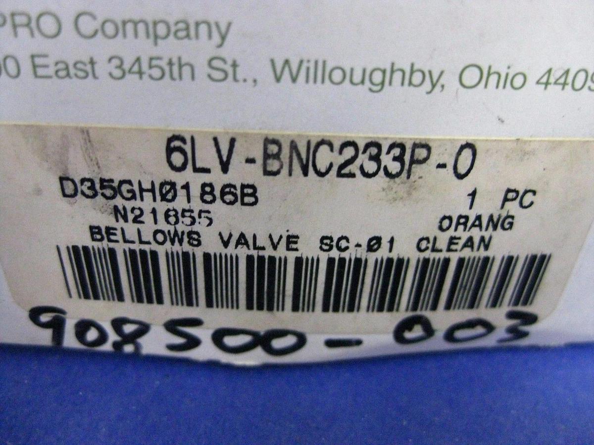 NUPRO 6LV-BNC233P-O 3 Way Bellows Diaphragm Valve, UHP, NEW