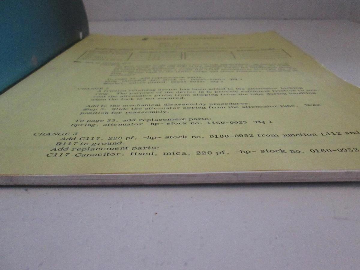Used HP VHF Oscillator 3200A Instruction Manual, Used