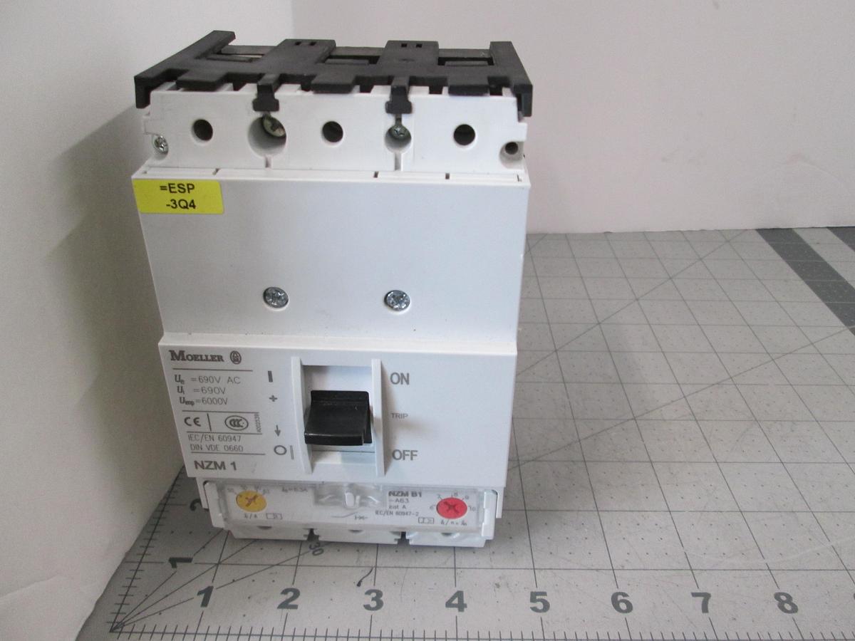 Used Eaton Moeller, NZMB1-A63 NZM1 63A, 3 Pole 690V, Molded Case Circuit Breaker