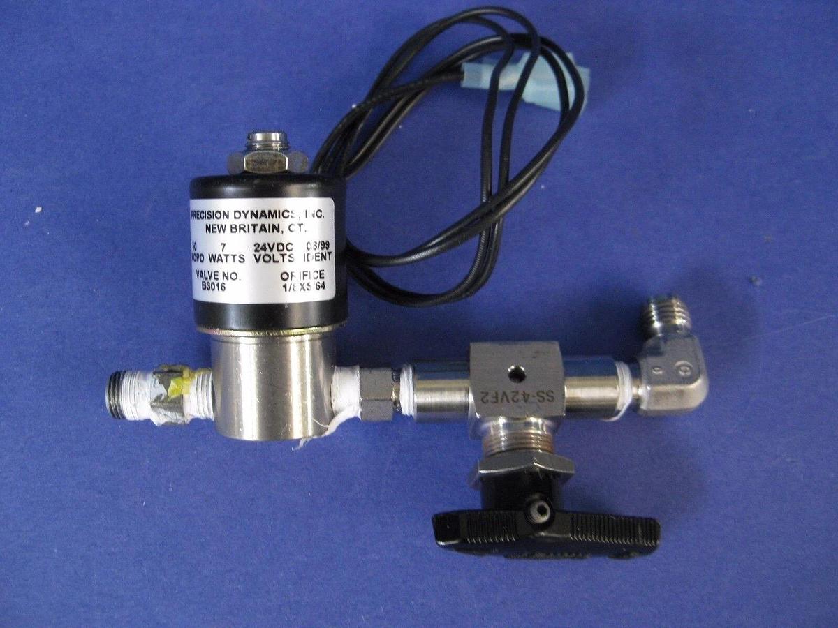 Used Precision Dynamics B3016 and Whitey SS-42VF2 Valve Assembly, Used