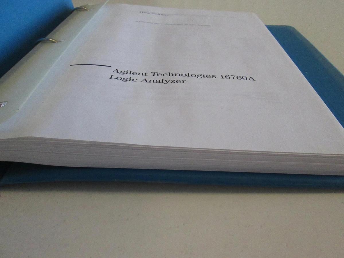 Used Agilent Technologies 16760A Logic Analyzer Help Volume, Used