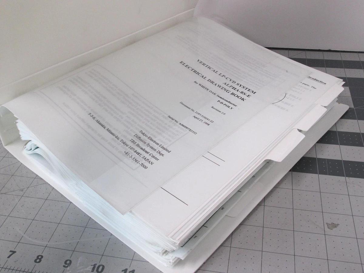 Used TEL Tokyo, ALPHA-8S-E, Electrical Drawing Book P-D-POLY, REV 2.0, Used