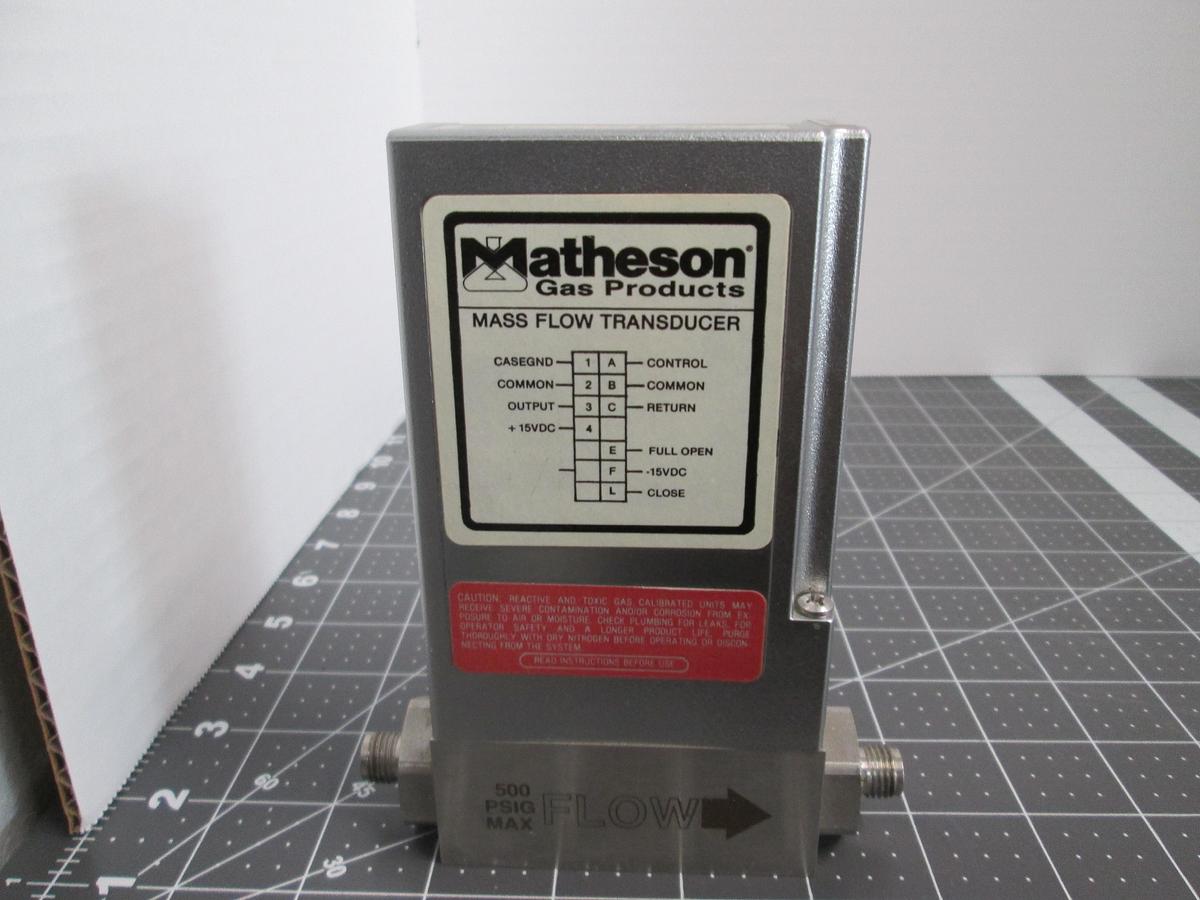 Used Matheson, 8172-0423, Mass Flow Transducer 2.0 SLPM Air 50 PSIG Inlet 