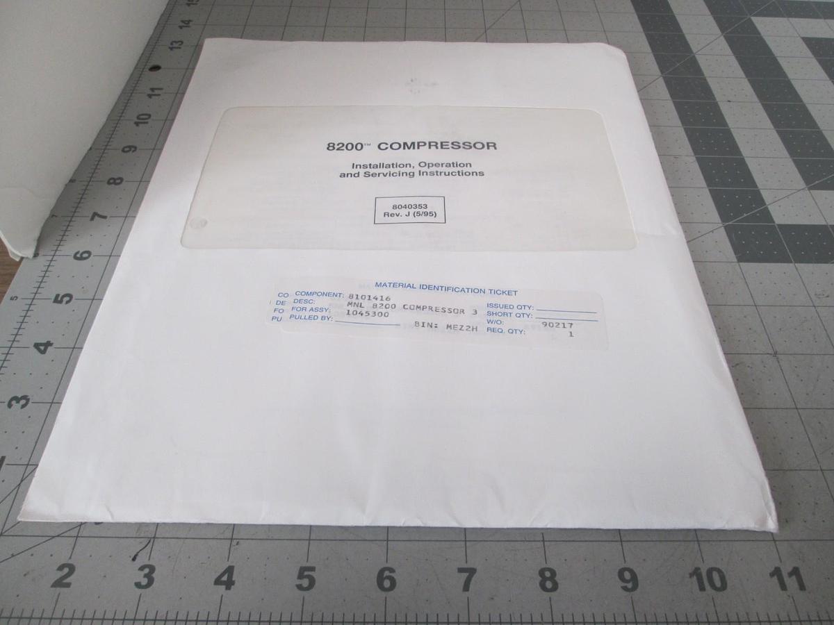 Used Cryogenics, 8200 Compressor, Install, Operation and Service Instructions, Used