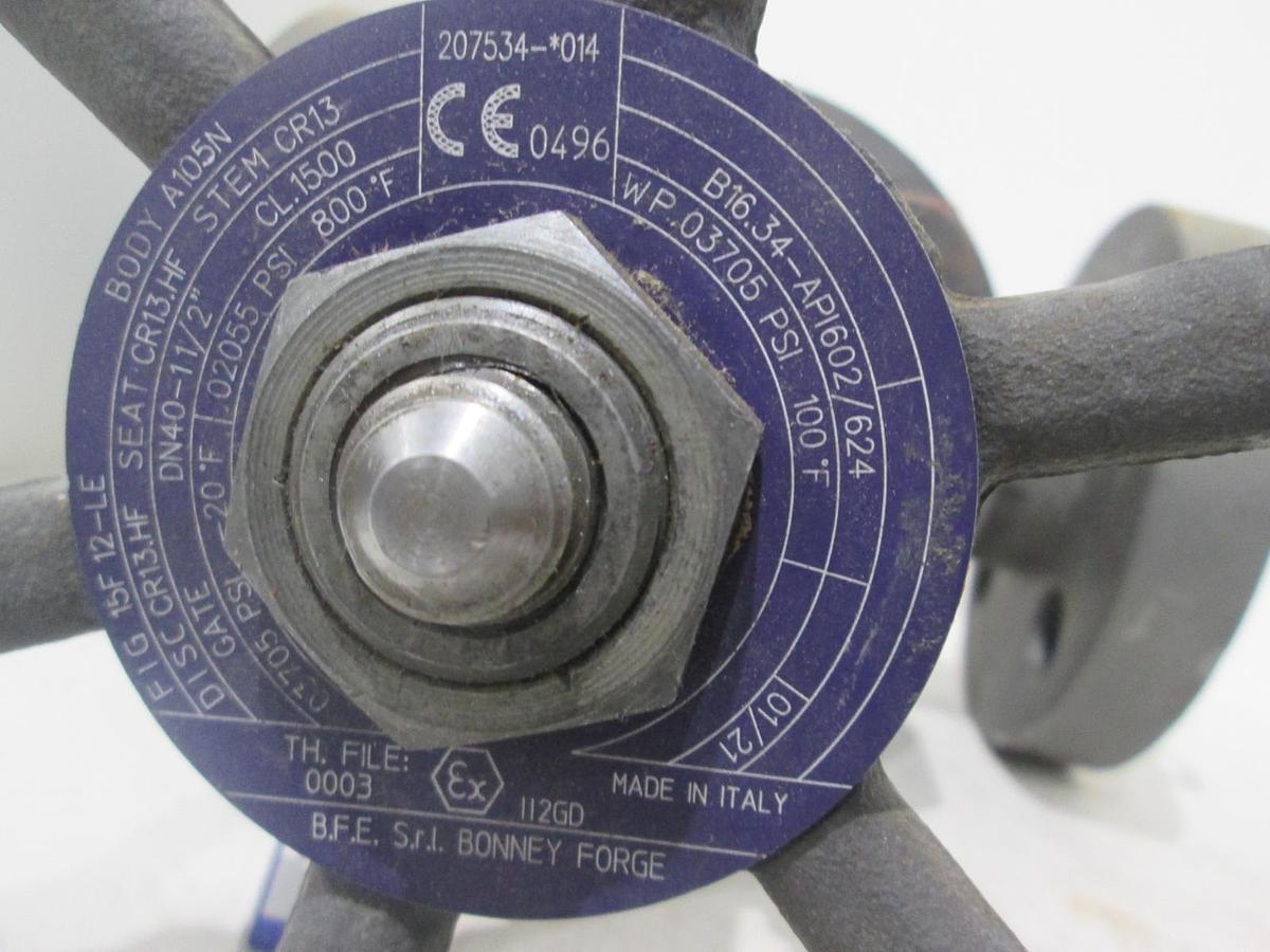 Used Bonney Forge, A105N, DN40-11/2", Stem CR13, New