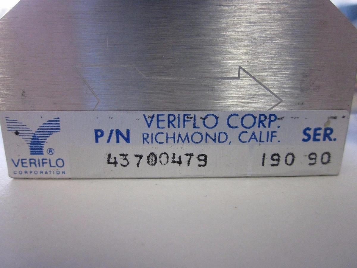 Used Veriflo 43700479 High Flow Valve, High Purity, 1/2"Tube x 1/2"FVCR, 250 psi