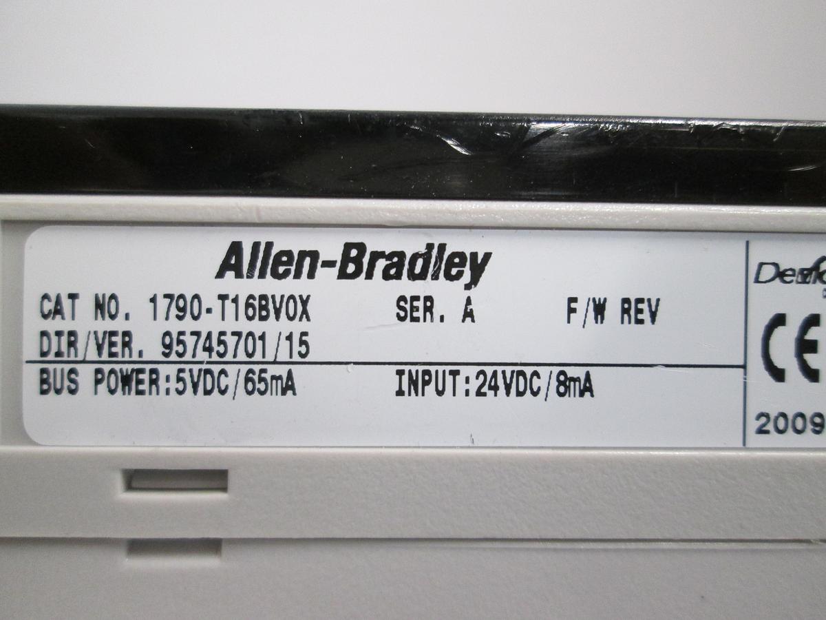 Used Allen Bradley 1790-T16BV0X CompactBlock LDX 16 Input DC Expansion Module AB