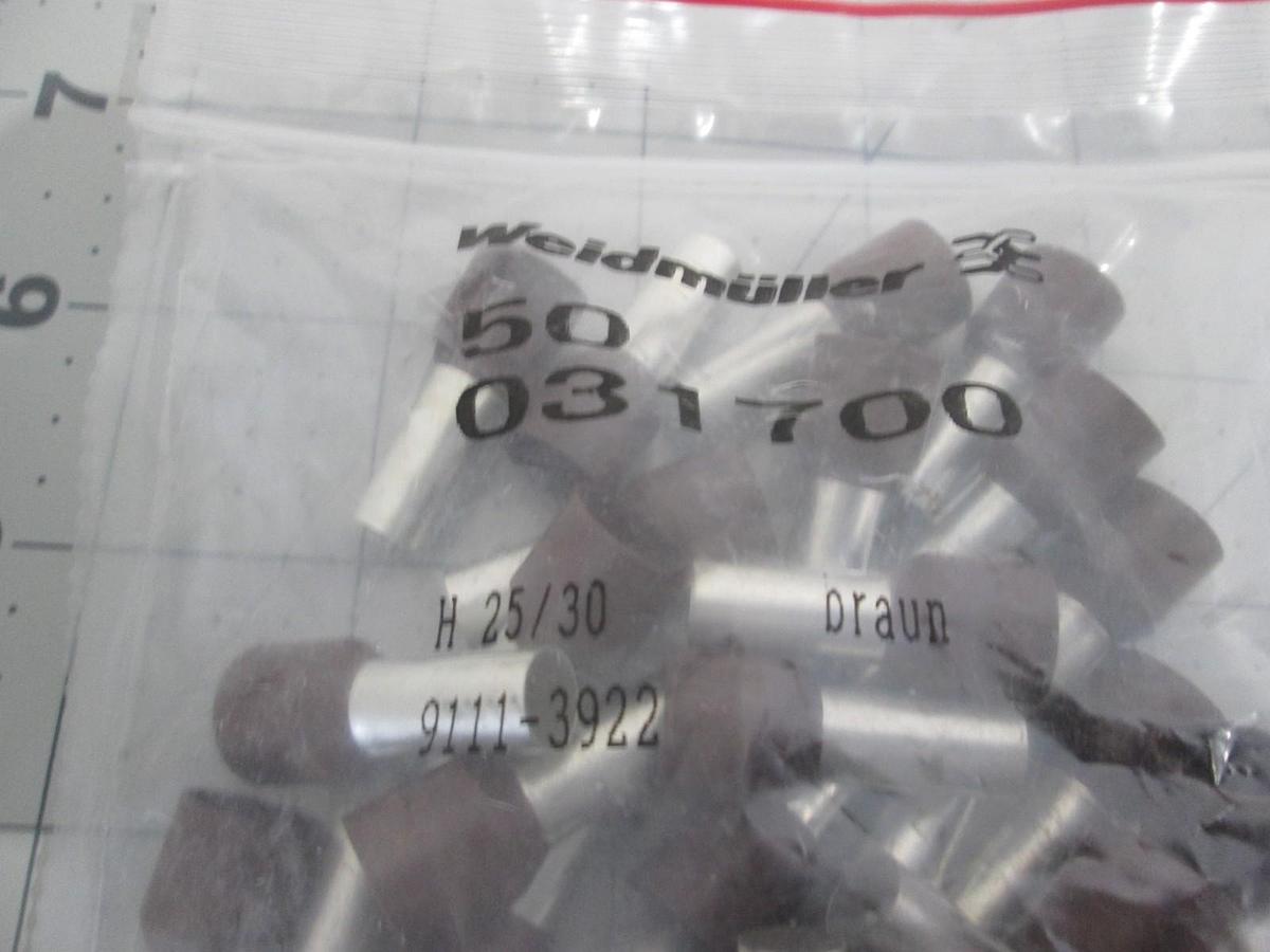 Weidmuller, 031700, Ferrule, End, Cable, 4 AWG, Brown, New, Lot of 50