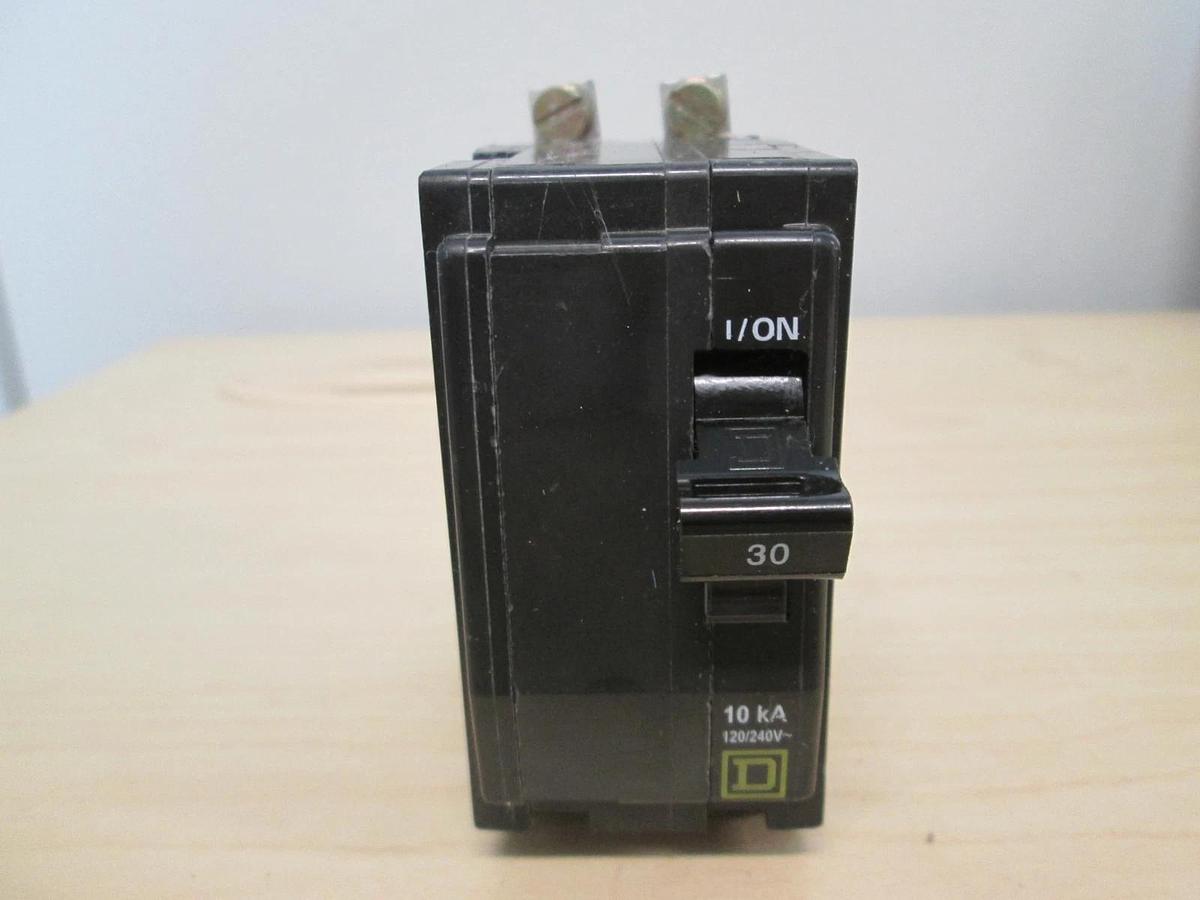 Used Square D, L-4345, Type QOB, 2 Pole Circuit Breaker, 30A, Used