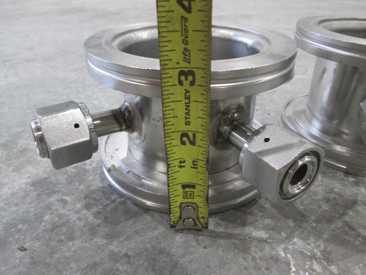 Used 3" Stainless Steel Adapter w/ Two 1/2" FVCR Fittings, Used, Lot of 2