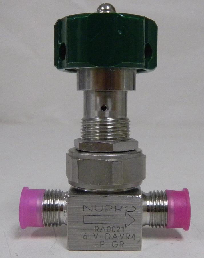 Used Nupro 6LV-DAVR4-P-GR 1/4 Turn Valve, 1/4" MVCR/MVCR, Used
