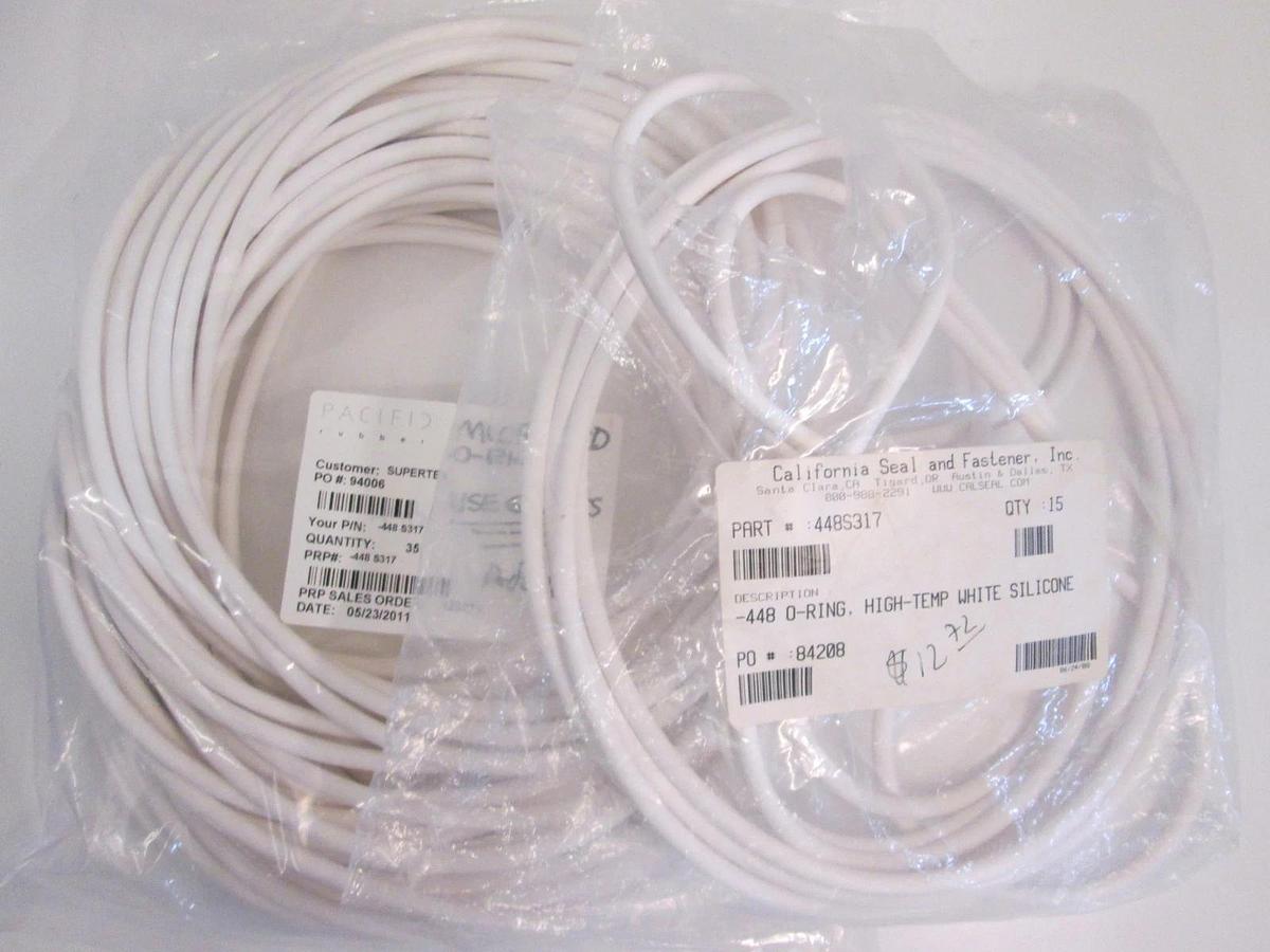 Used Pacific Rubber, 448S317, Silicone White, O-Ring Lot of 50