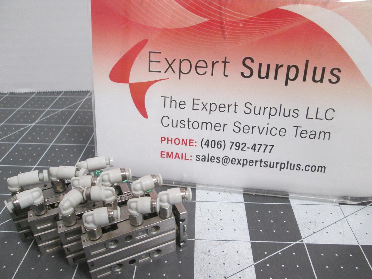 Used SMC 11-MXJ6-10N Air Slide Table Lot of 4 Cleanroom Pneumatic Guided Cylinder