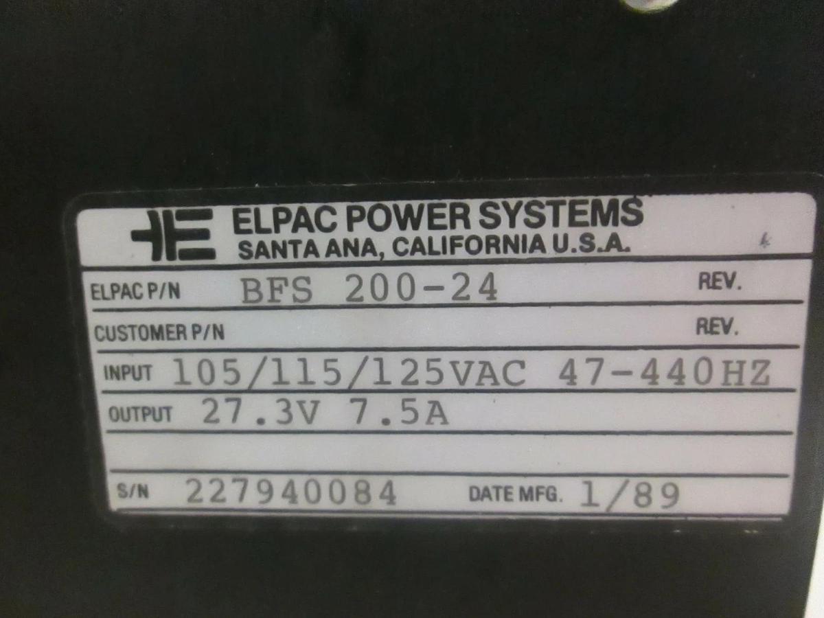 Elpac BFS200-24 Power Supply, 47-440Hz, 105/115/125VAC, New
