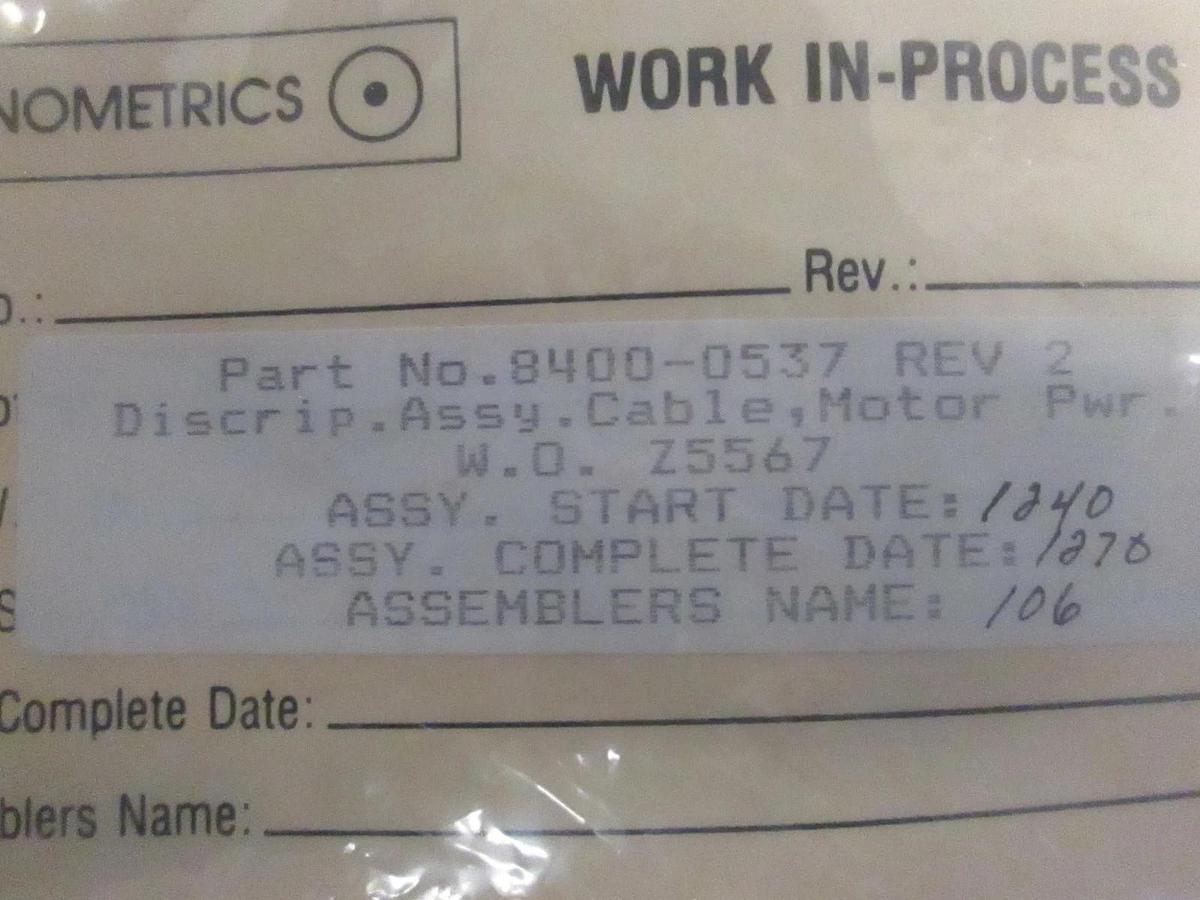 Used Nanometric Cable, Motor Power Assy, 8400-0537, Used