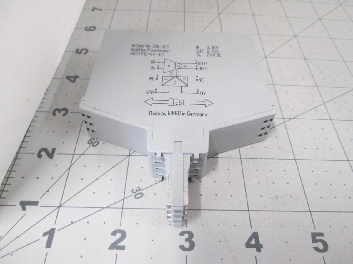 Wago, 786-321, Isolating Transformer, IN 0.10V, Out 0.10V, 24VDC, New