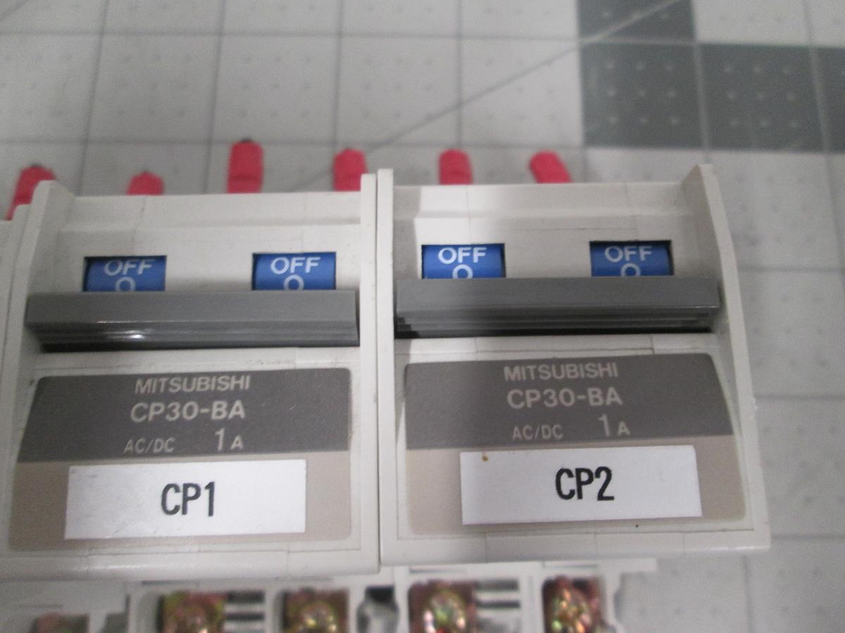 Used Mitsubishi, CP30-BA, 2 Pole 1A, 220VAC Circuit Protector 2.5kA, Lot Of 5