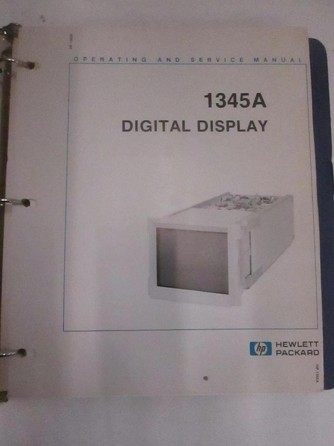 Used HP Model 1345A Digital Display, Operating and Service Manual, Used