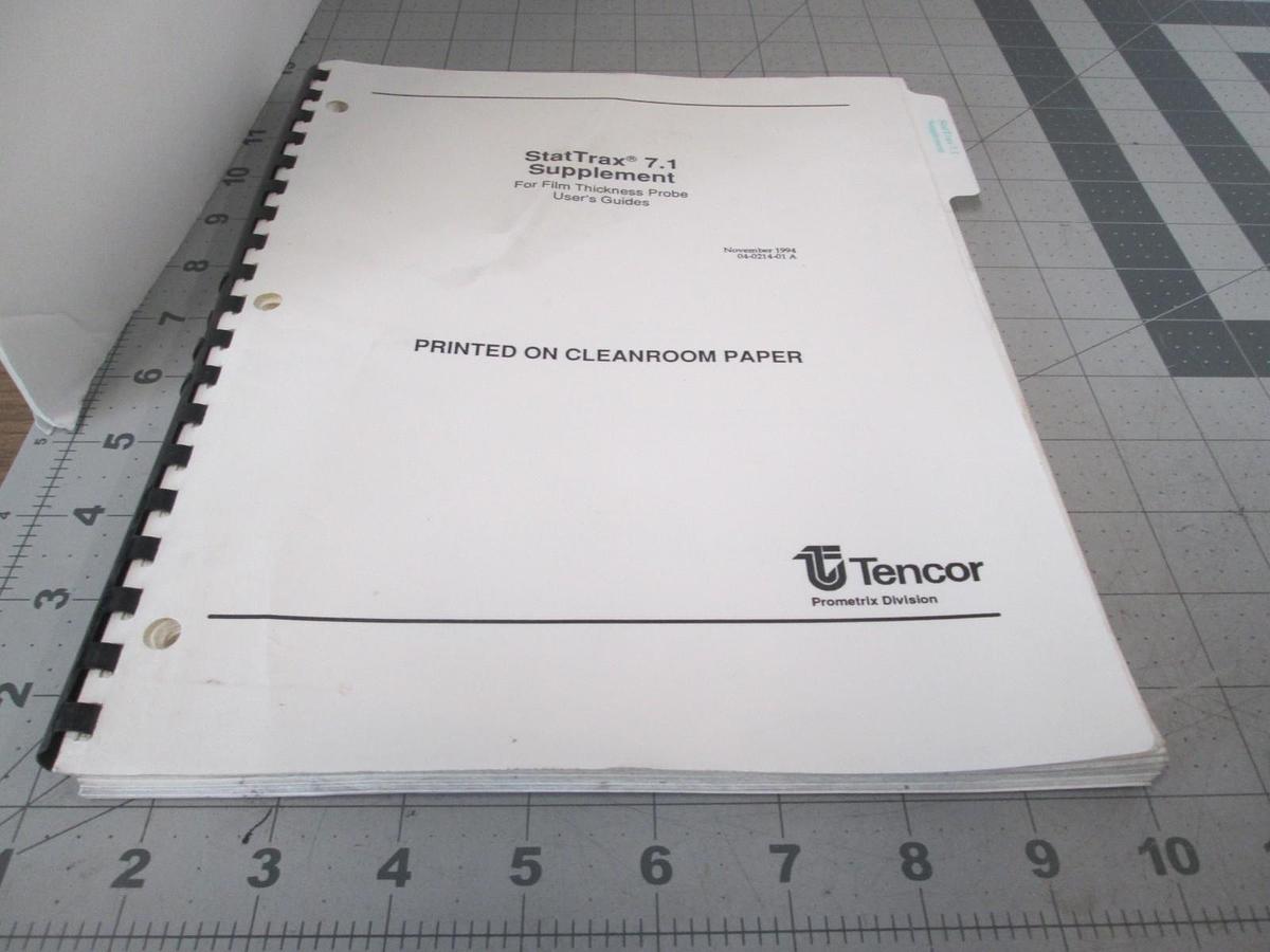 Used Tencor, Prometrix, StatTrax ST-7.1, Supplement, User Guide, 04-0214-01, Used