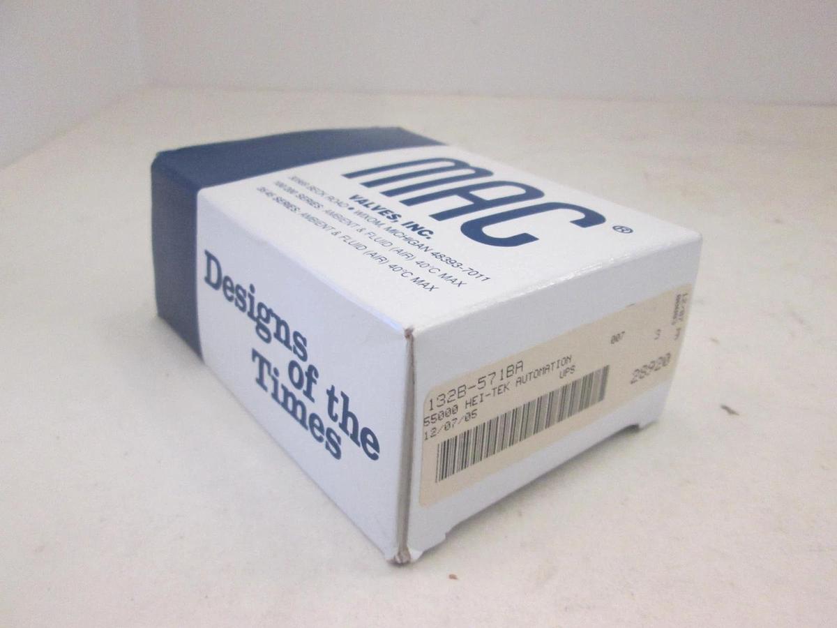 MAC, 132B-571BA, Solenoid Valve, 2.5W, 12 VDC, VAC to 150 PSI, New