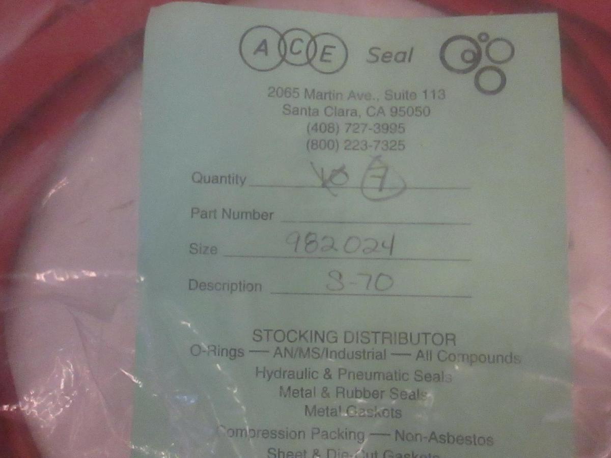Ace Seal 982024 O-Rings, S-70, New, Lot of 7