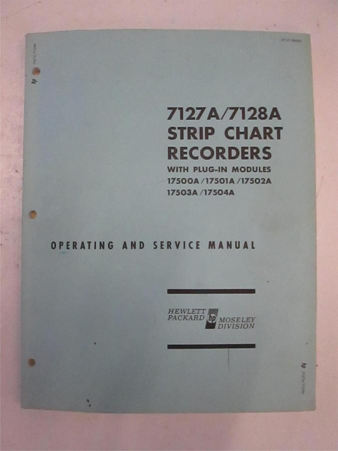Used HP 7127A/7128A Strip Chart recorders Operation and Service Manual, Used