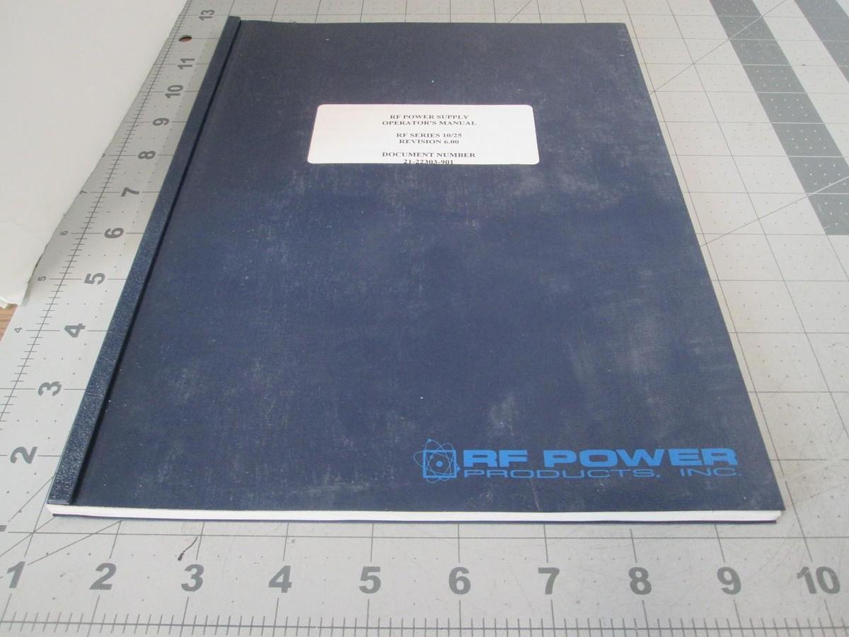 Used RF Power Supply Operator's Manual, 21-22303-901, RF Series 10/25, Used