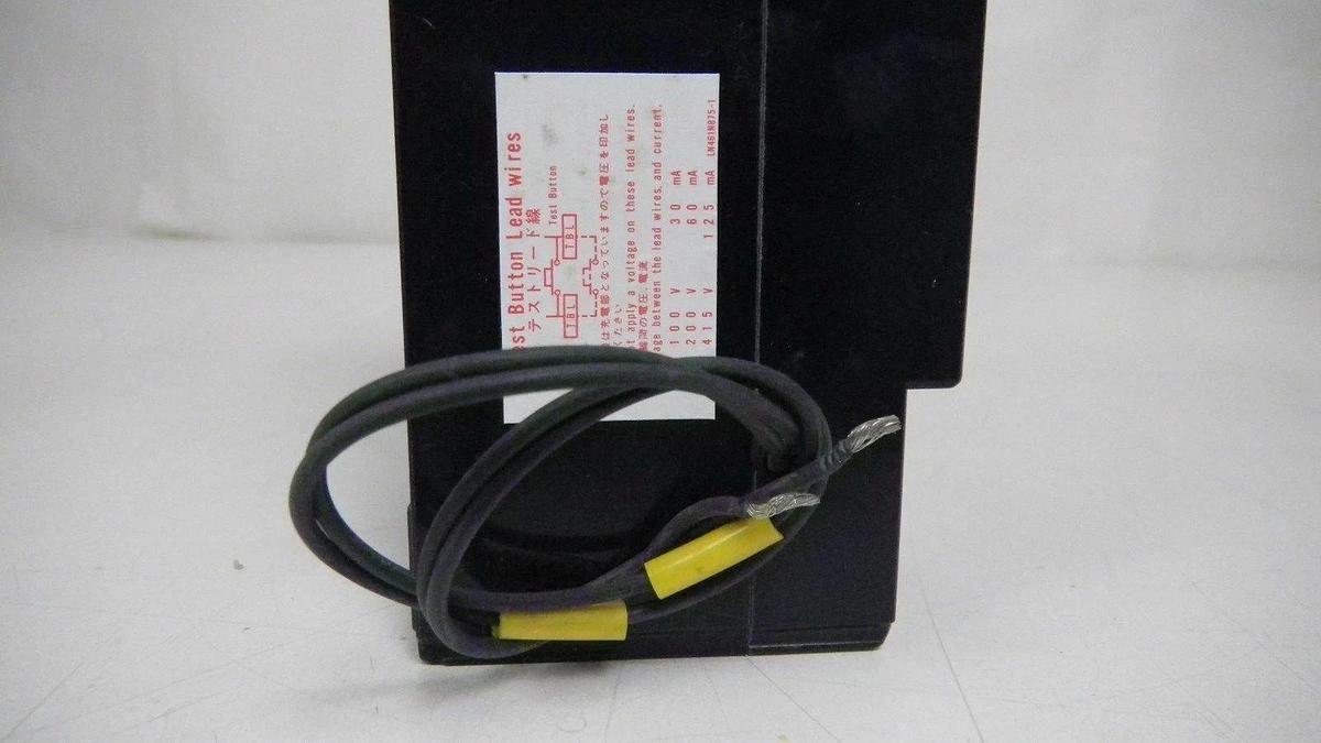 Used Mitsubishi Circuit Breaker NV100-SS 75A, 30mA, 3 Pole, 100-200-415 VAC, Used