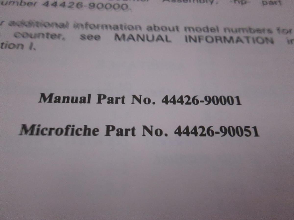 Used HP 100 kHz Reciprocal Counter Assy, Model 44426A Operating and Service, Used