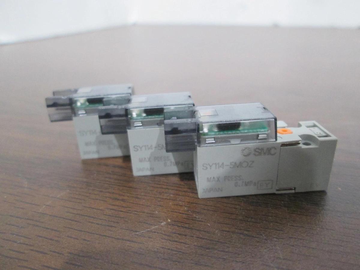 Used SMC, SY114-5MOZ, Solenoid Valve, 0.7MPa, Used, Lot of 3