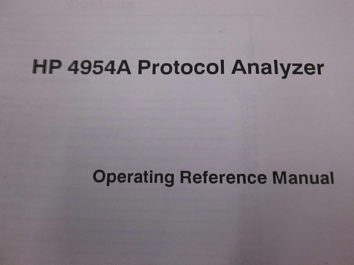 Used HP 4954A Protocol Analyzer Operating Reference Manual, Used