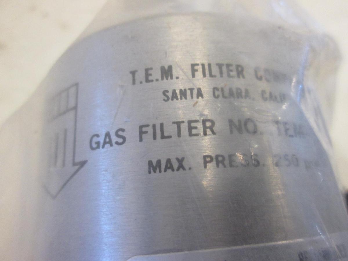 Used T.E.M, TEM-528-8, Gas Filter, 250 PSI, New