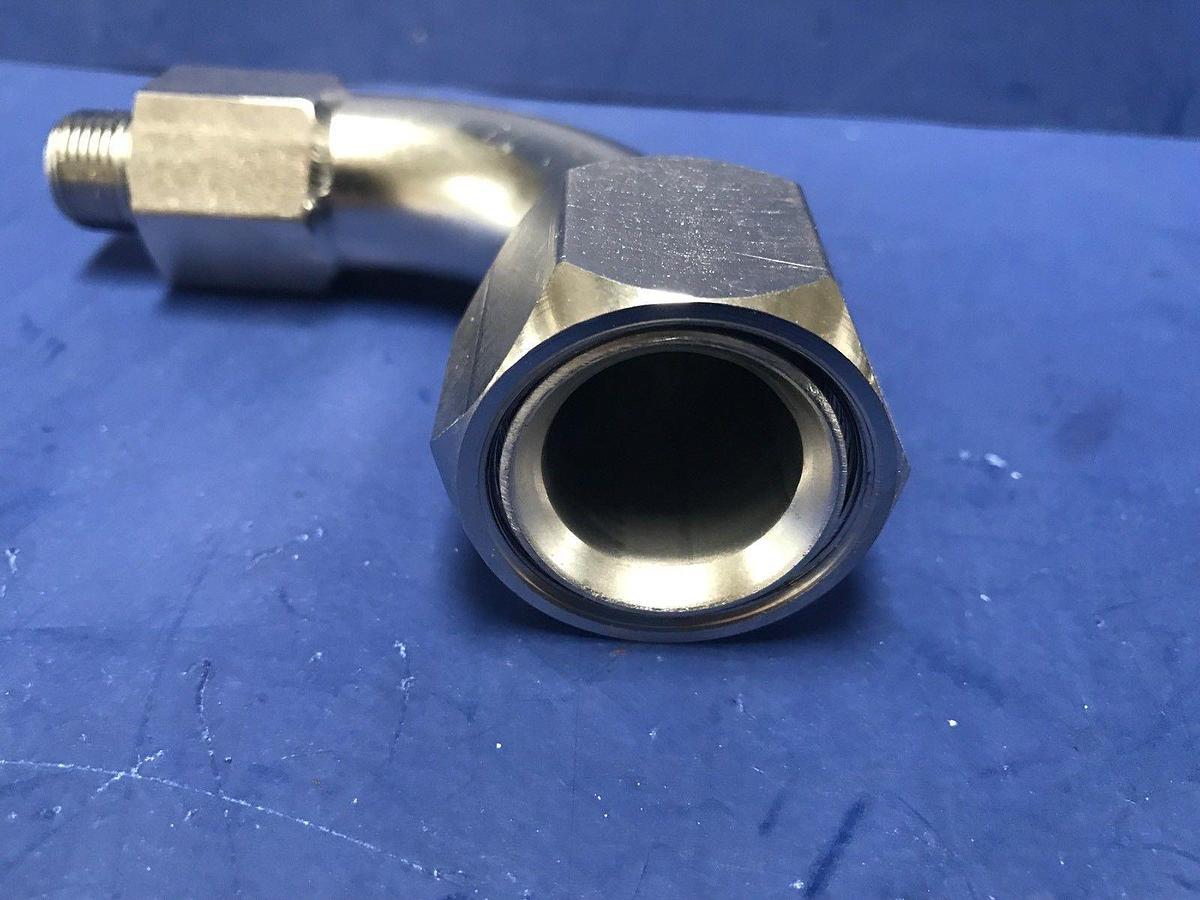Used Swagelok 1" Elbow Tube Assy, flair fitting x 1/2 straight fitting Adapter