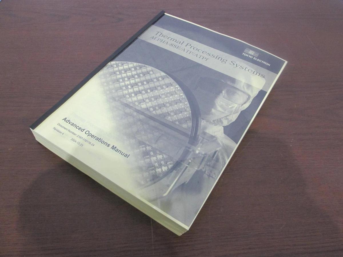 Used TEL Tokyo Electron, ALPHA-8SE/ATP/ATPf, Advanced Operations Manual, New