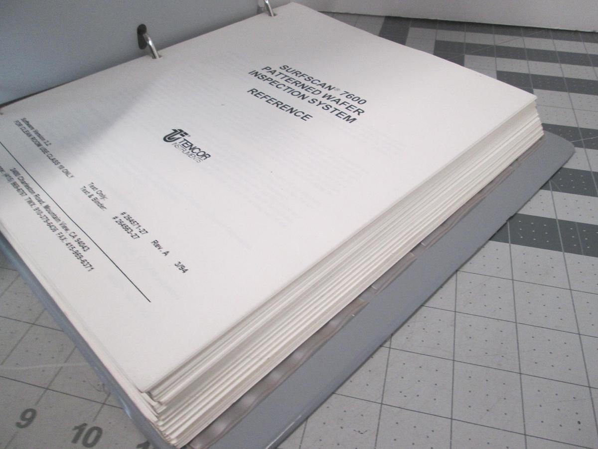 Used Tencore, Surfscan 7600, Patterned Wafer Inspection System, Reference Manual, Used