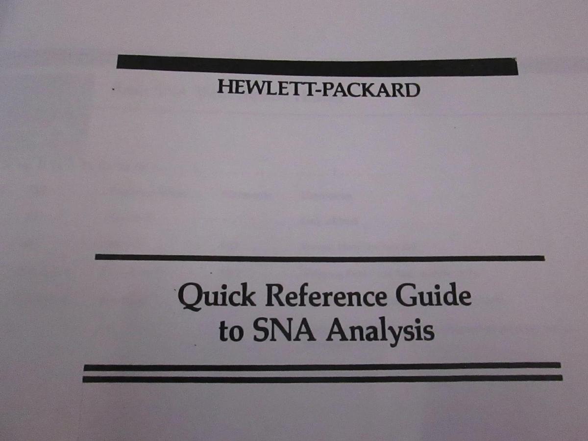 Used HP Quick Reference Guide to SNA Analysis, Used