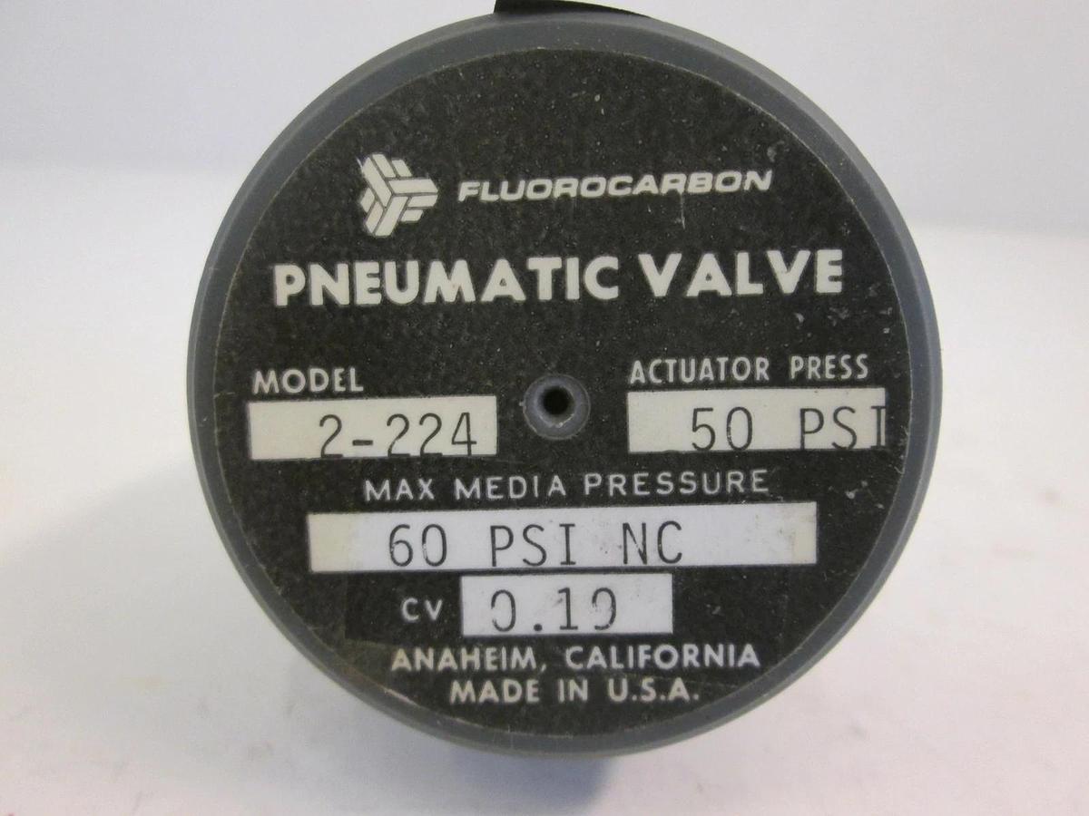 Used Furon NV2-224 Pneumatic Valve 1/4", 60 psi, 50 psi, Used