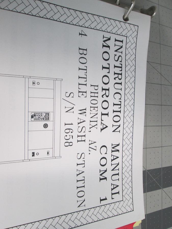 Used Bold Technologies, 1658, 4 Bottle Wash Station, Motorola Com 1, Instruction Manual, Used