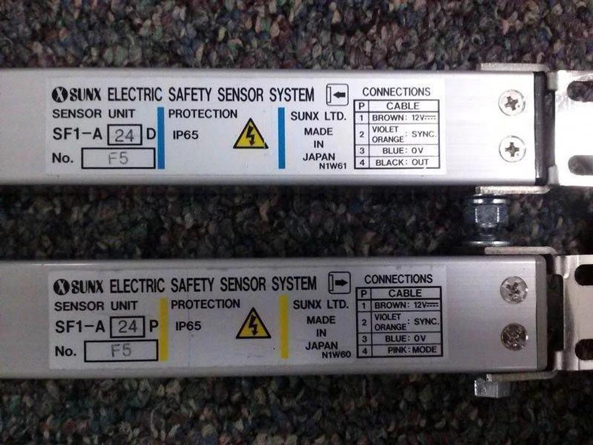 Used SUNX SF1-A24D & SF1A-24P Electric Safety Sensor System, Emitter/Receiver, Used
