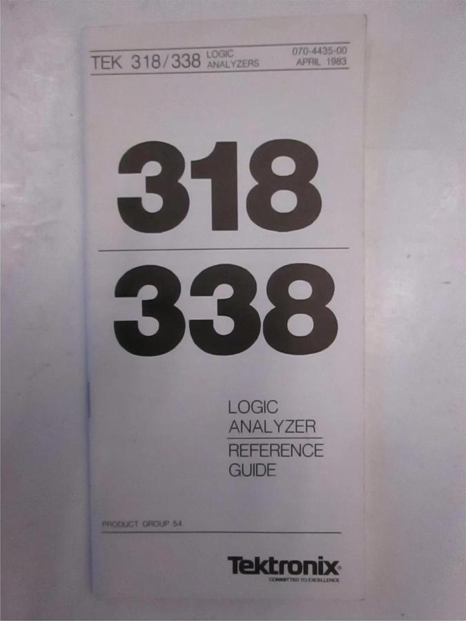 Used Tektronix 318/338 Logic Analyzers Reference Guide, Used